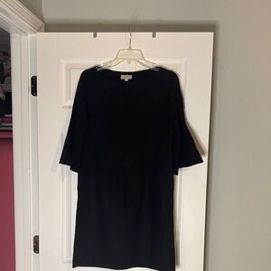 Like New Loft Black Dress with Flared Sleeves